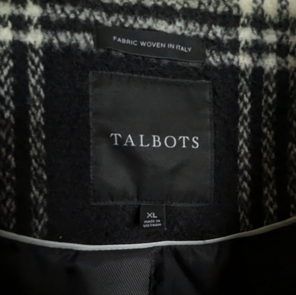 Talbots Brushed Wool Long Coat - Off White and Black - sz XL - Picture 5 of 7